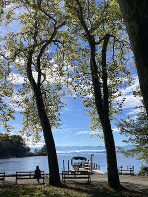 Am Starnberger See mit Blick auf die Roseninsel